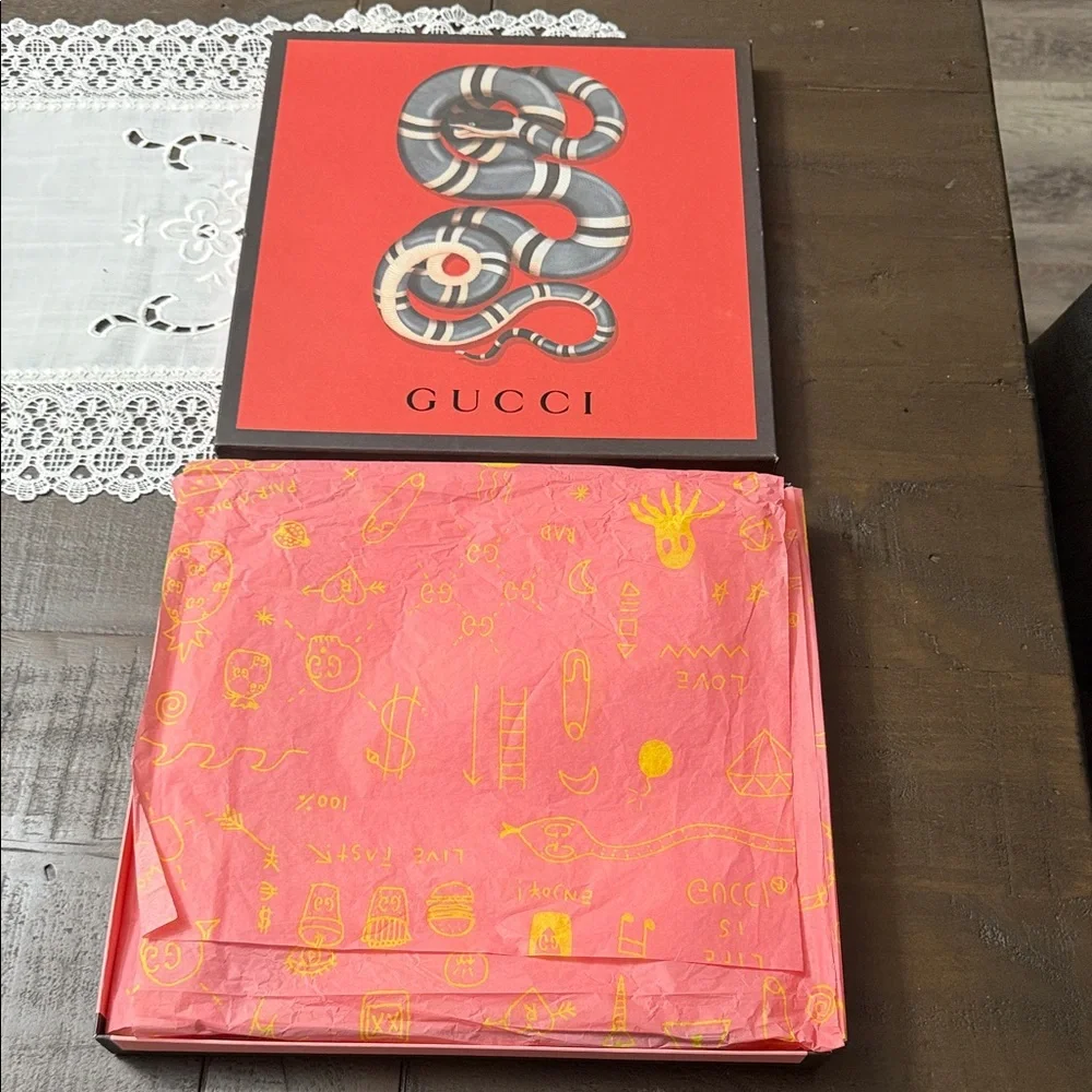 Gucci Blue and Red Ghost Scarf